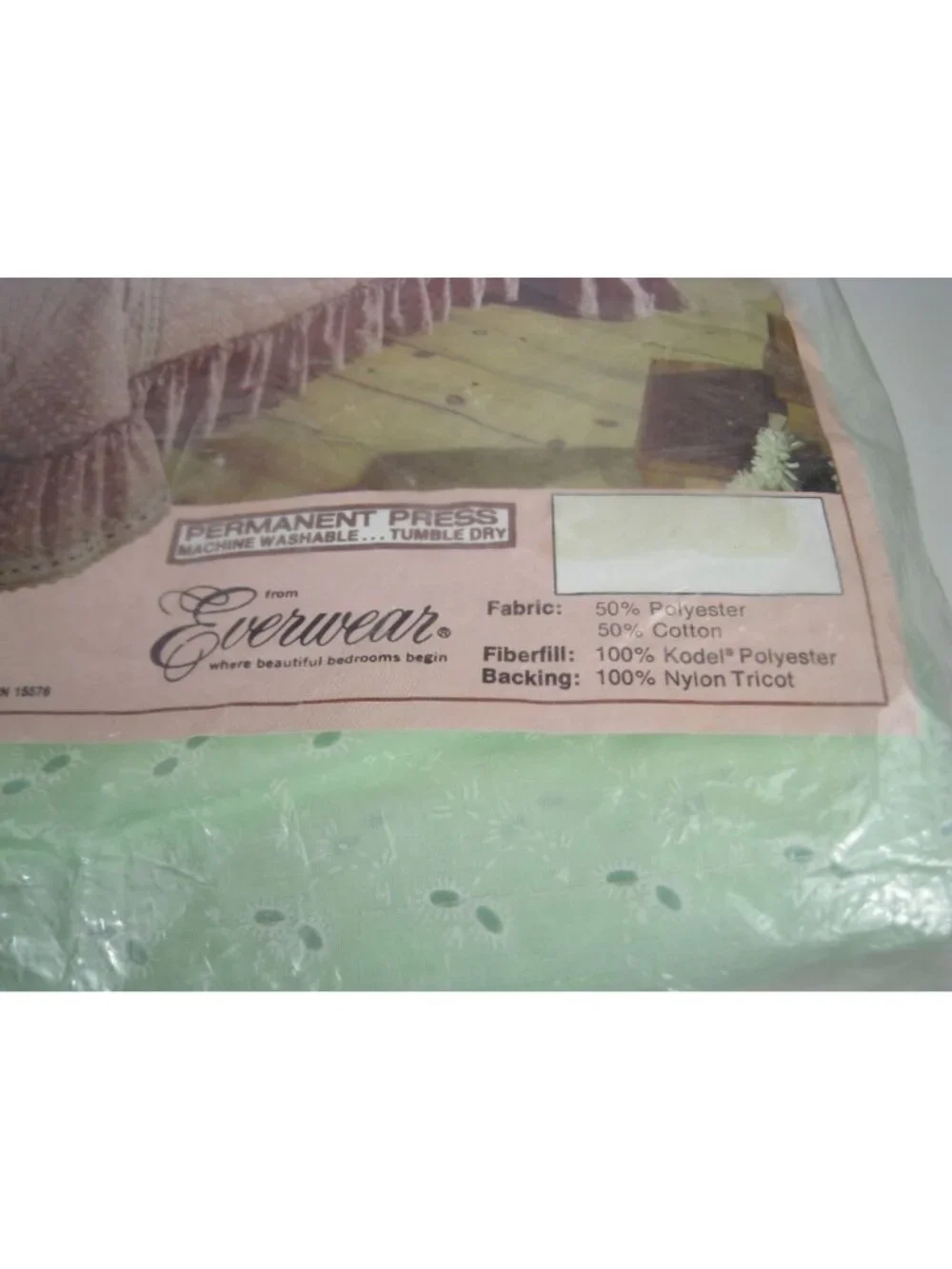 Lace Fantasy 84 in Priscilla Curtain Vintage Eyelet Green Polyester Open Pack